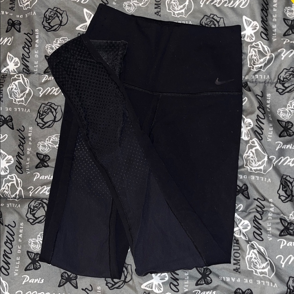 Nike Black Leggings with Pink Logo